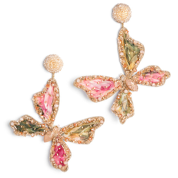 Deepa Gurnani Hand Embroidered Finna Earrings