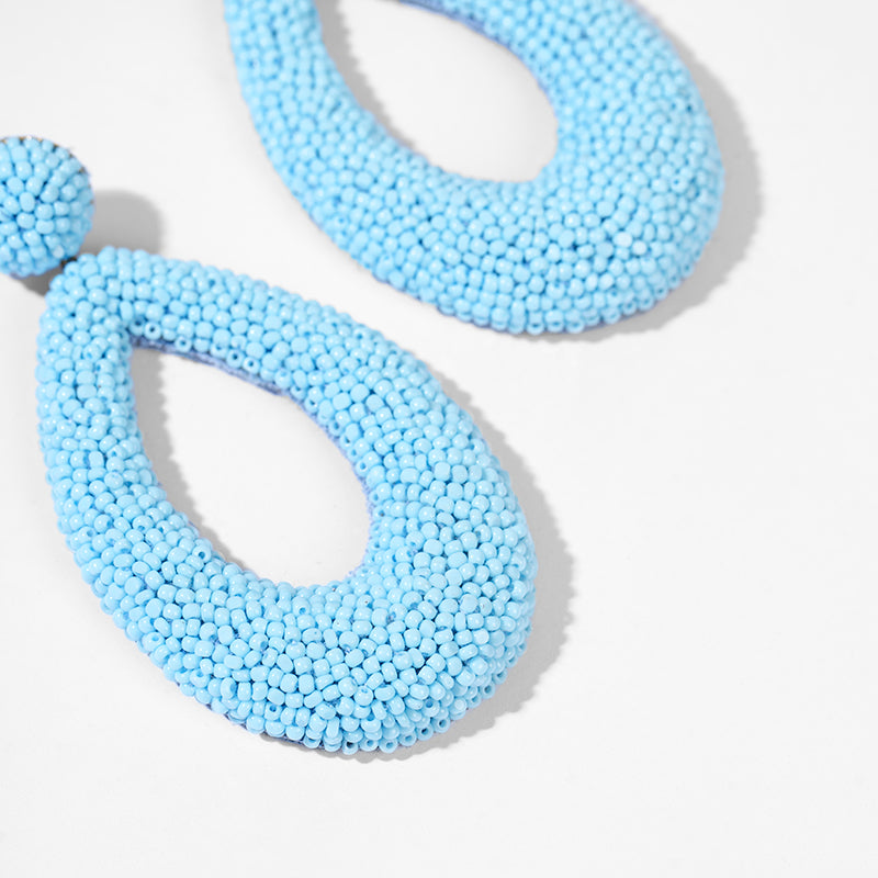 Detail Of Deepa Gurnani handmade Meryl Earrings in Baby Blue color