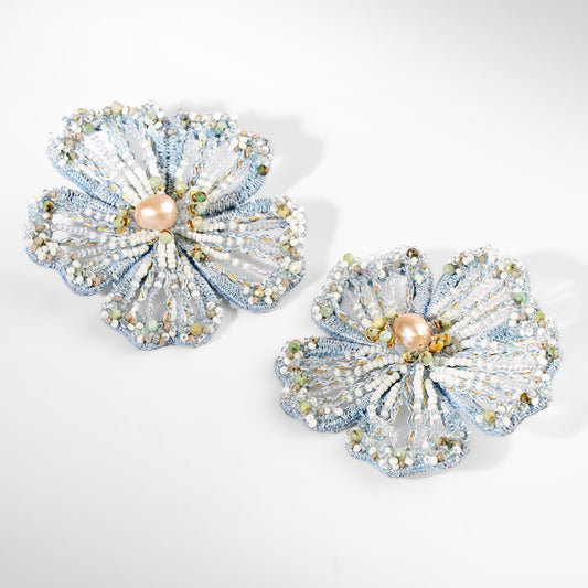 Deepa Gurnani Gregoriana Earrings in  blue color