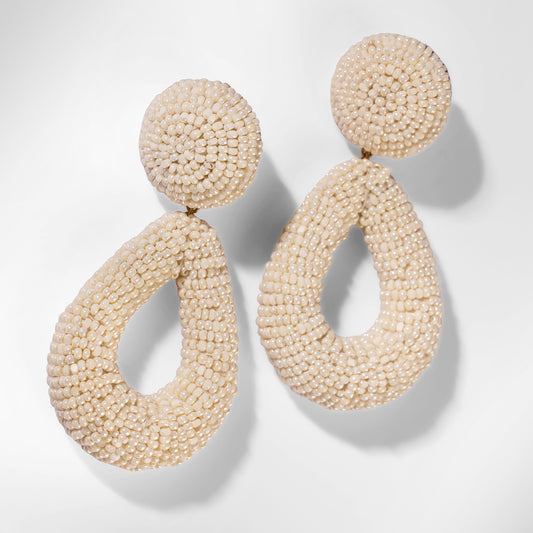 Deepa Gurnani Maura Earrings in ivory color 