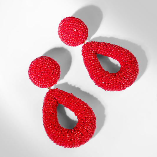 Deepa Gurnani Maura Earrings in red color
