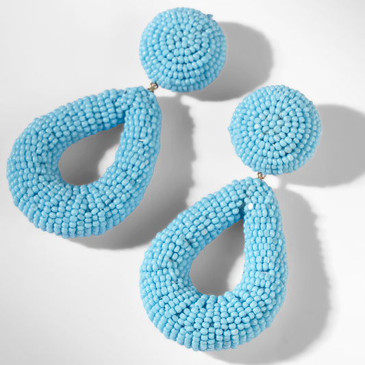 Deepa Gurnani Maura Earrings in turquoise color 