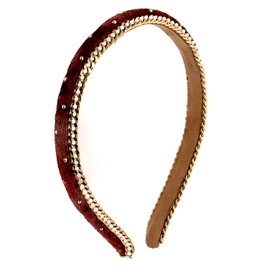 Deepa by Deepa Gurnani Handmade Imogen Headband in Marron color
