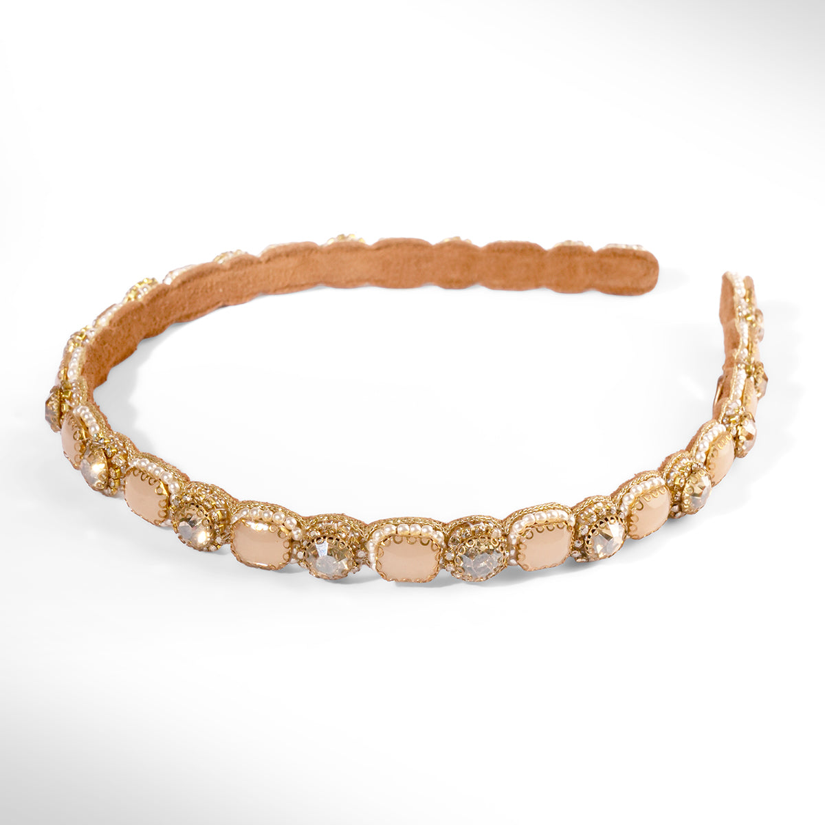 Deepa Gurnani Pret Benois Headband in champagne color