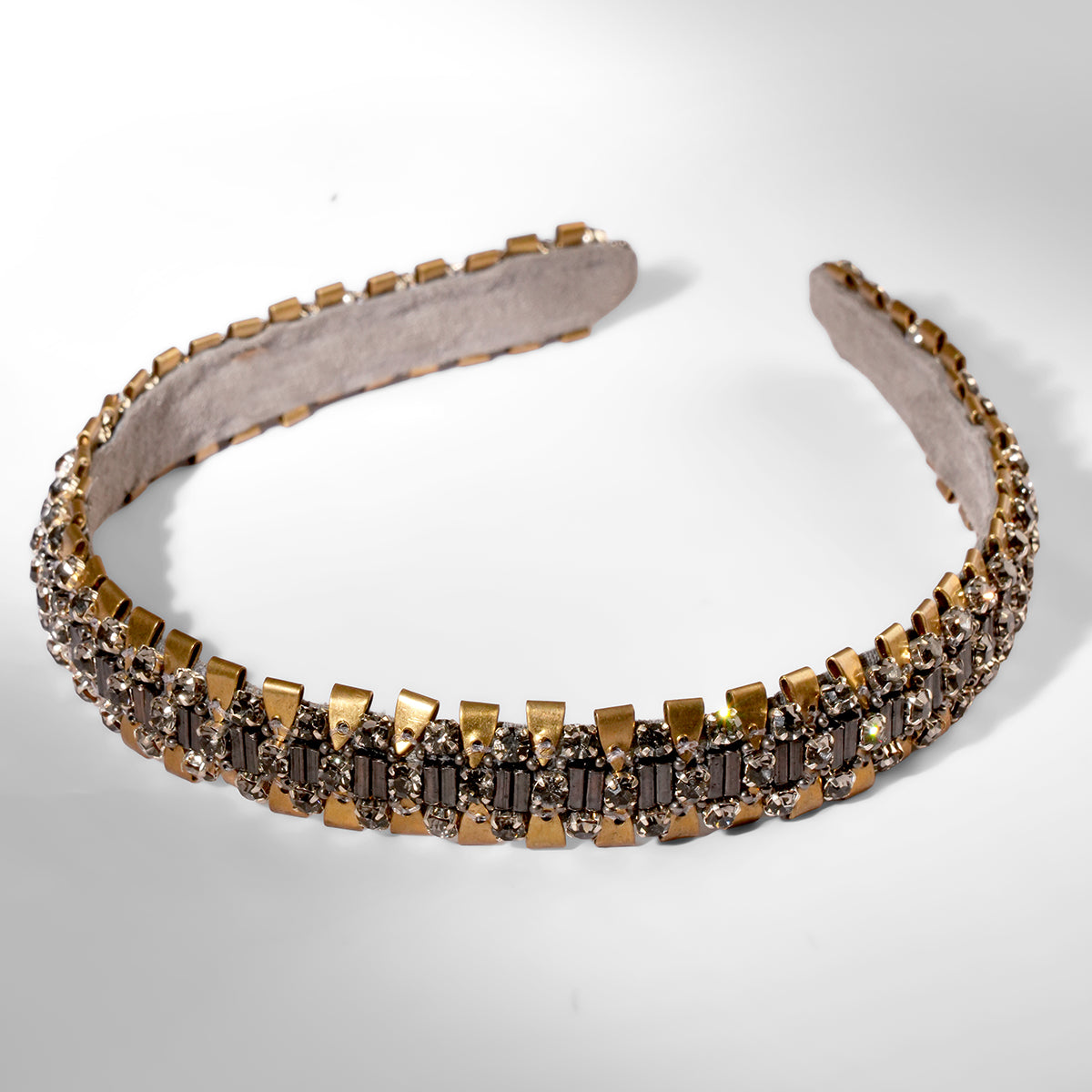 Deepa Gurnani Pret Villard Headband in gunmetal color