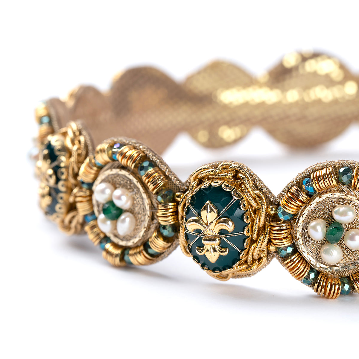 Deepa Gurnani Gwyneth Headband in Emerald color