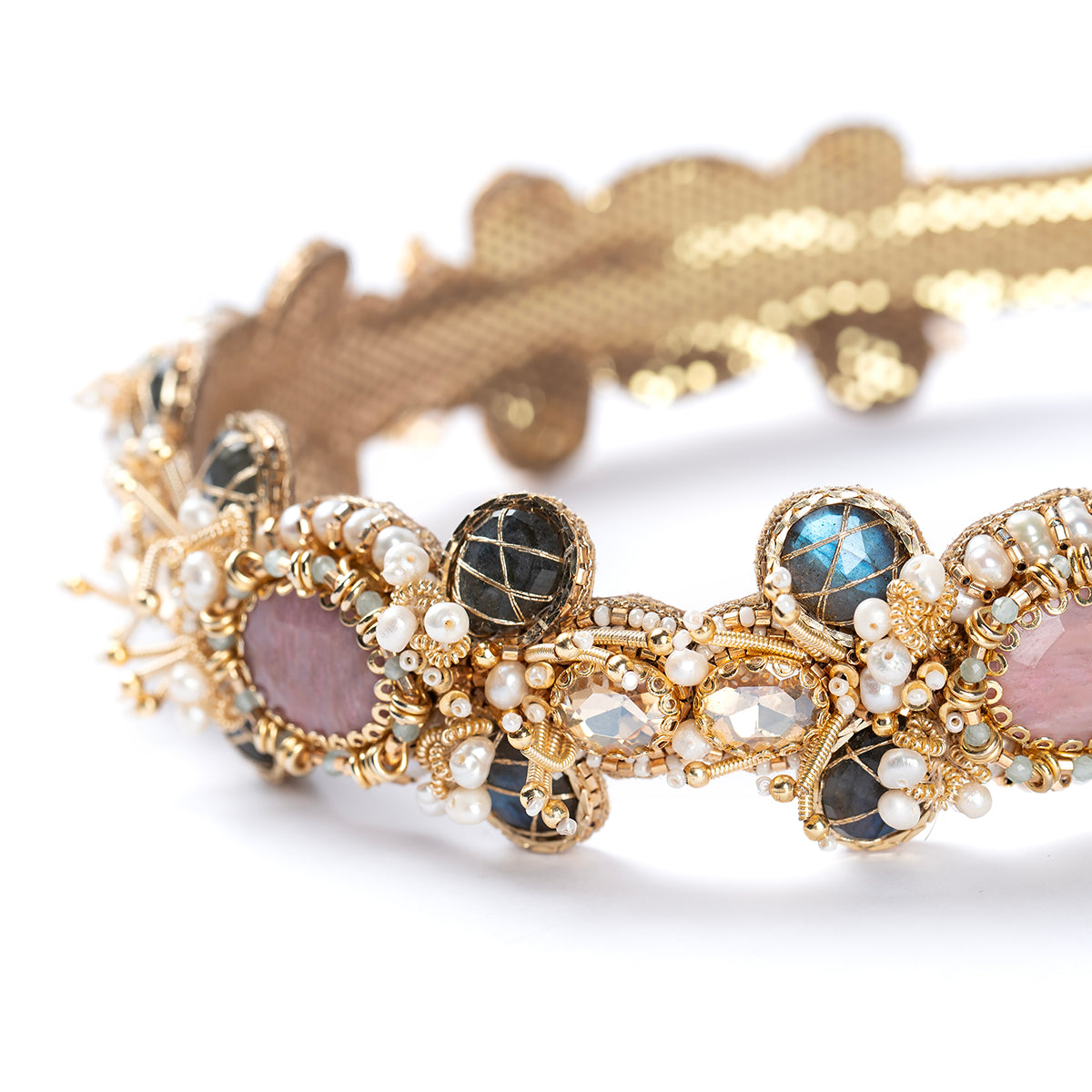 Deepa Gurnani Viana Headband in Dustypink color