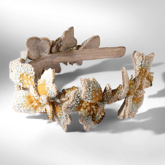 Deepa Gurnani Cornelia Headband in ivory color