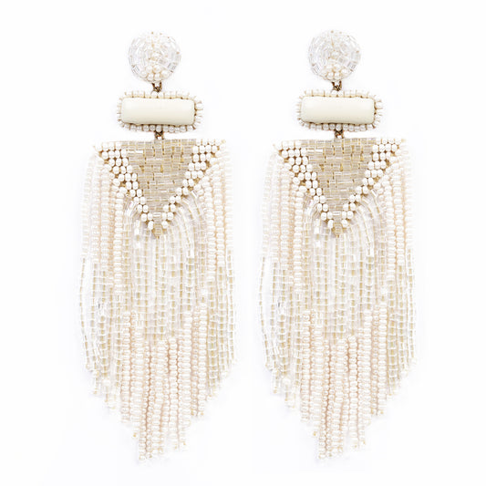 Deepa By Deepa Gurnani handmade Jody Earrings in ivory color