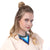 Handmade chevron pattern brass and Blue glass bead Mirani Necklace