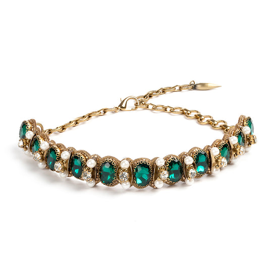 Deepa by Deepa Gurnani Handmade Caylin Necklace in Emerald color