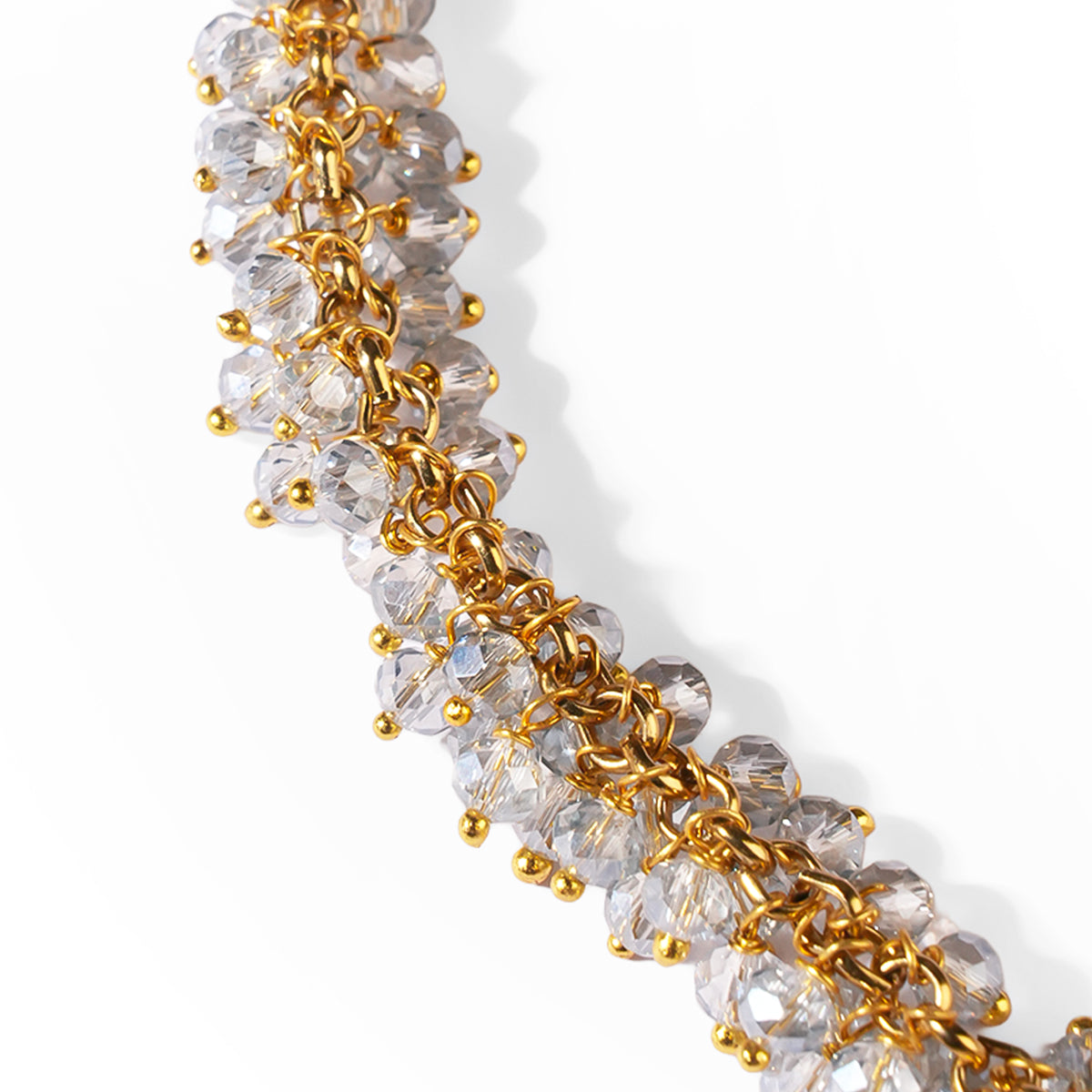 Close up of Deepa Gurnani Pret Jemsa Necklace in Champagne 