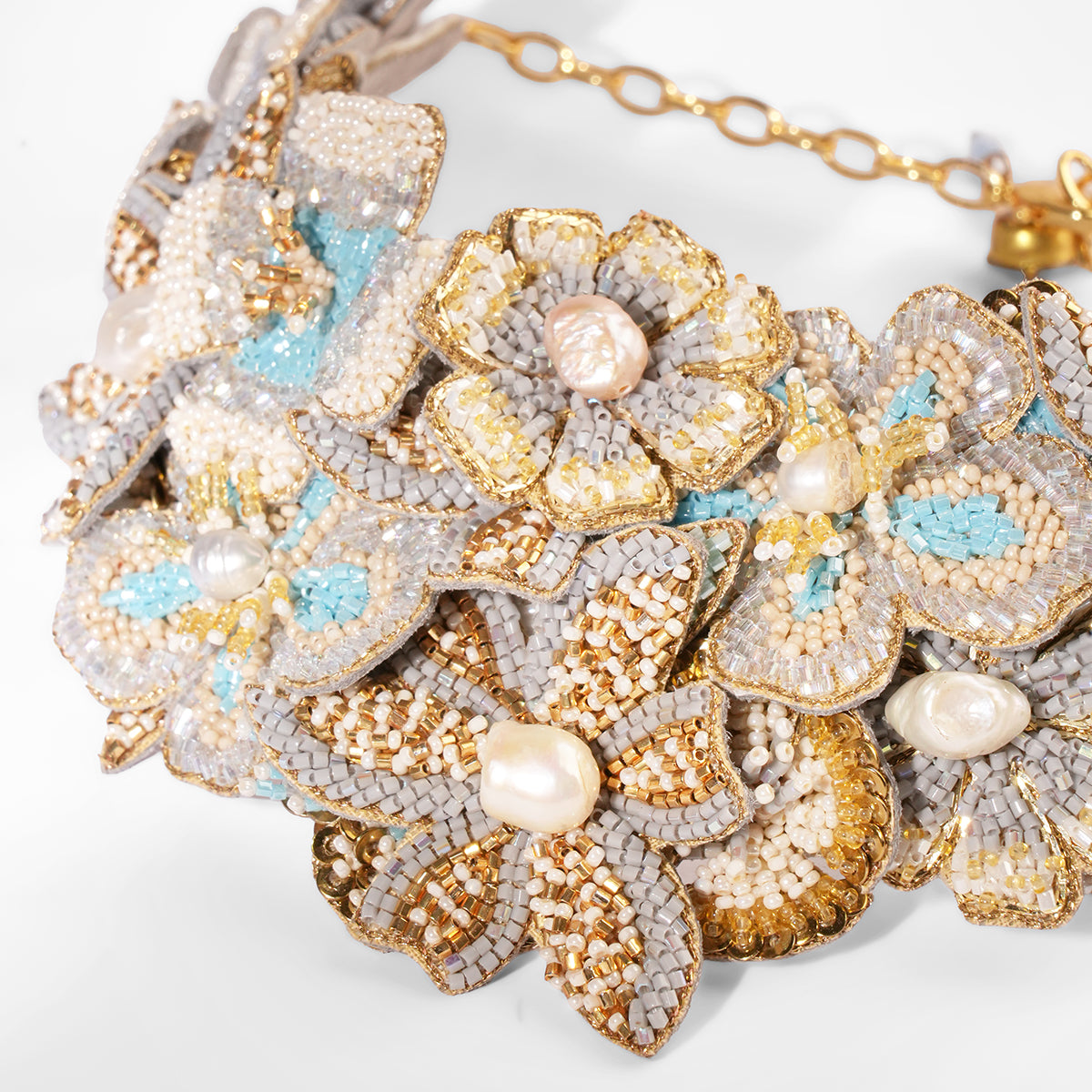 Close up of Deepa Gurnani Nilufar Necklace 
