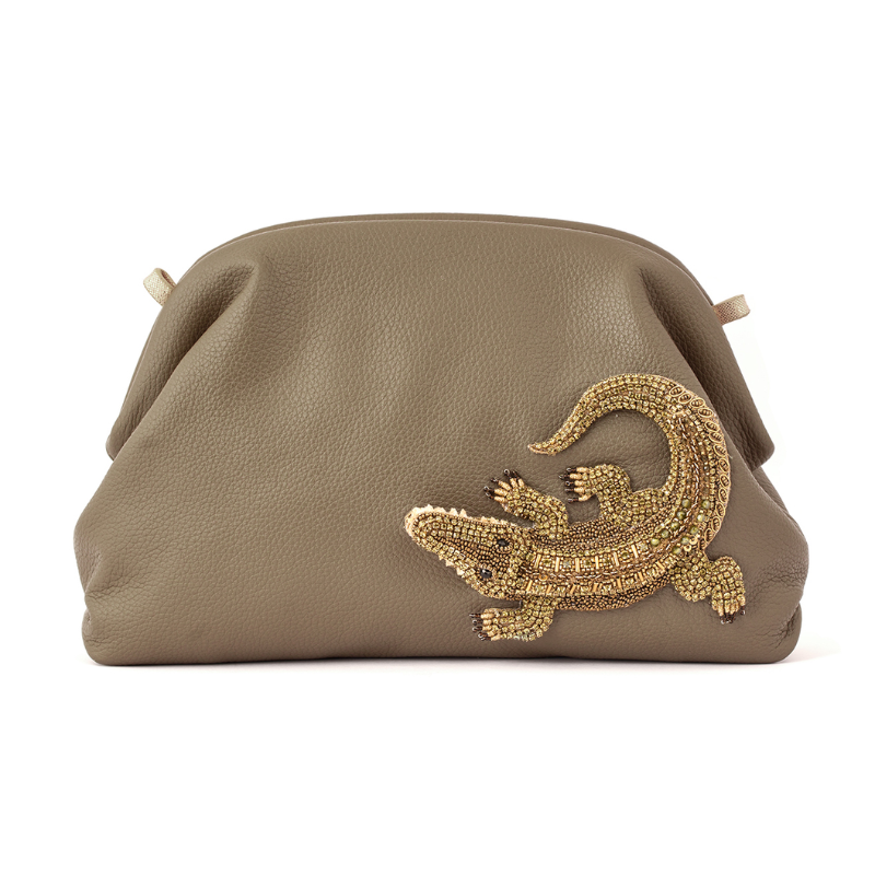 Deepa Gurnani Alligator Clutch 
