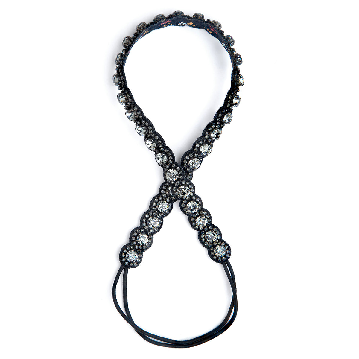 Deepa by Deepa Gurnani Handmade Adele Headband in Gunmetal color