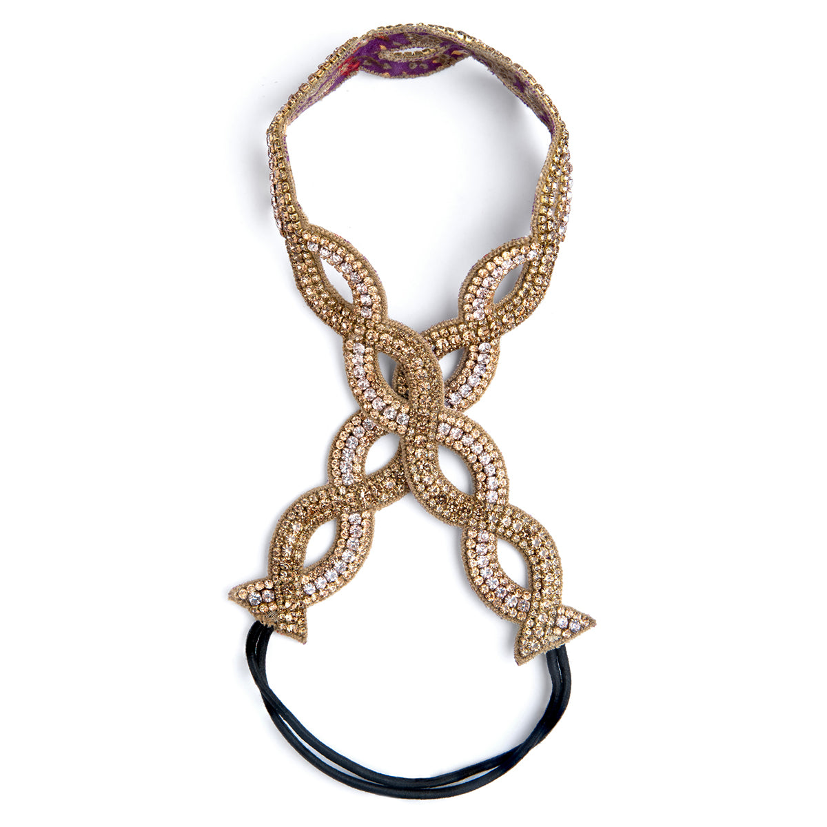 Deepa Gurnani Lux Imitation Pearl Padded Headband Ivory/Gold