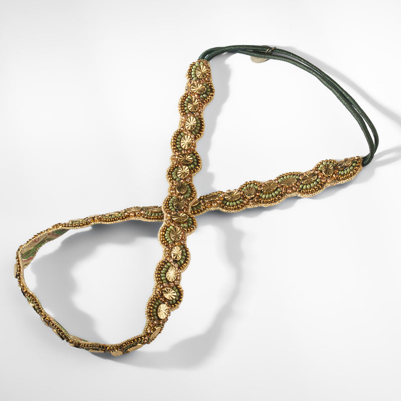 Deepa Gurnani Pret Carelia Headband in Sage