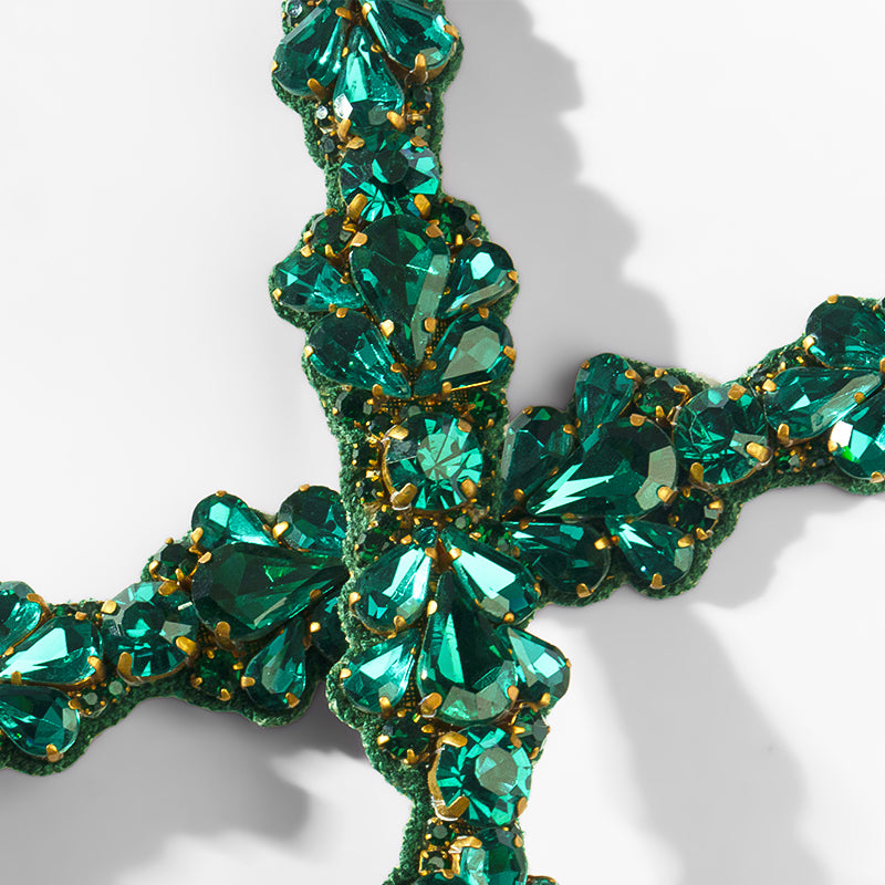 Close up of Deepa Gurnani Pret Mardi Headband in Emerald 