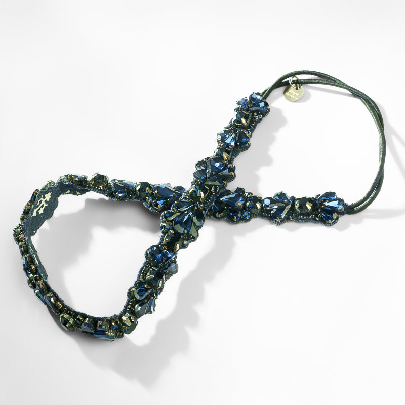 Deepa Gurnani Pret Mardi Headband in Sapphire
