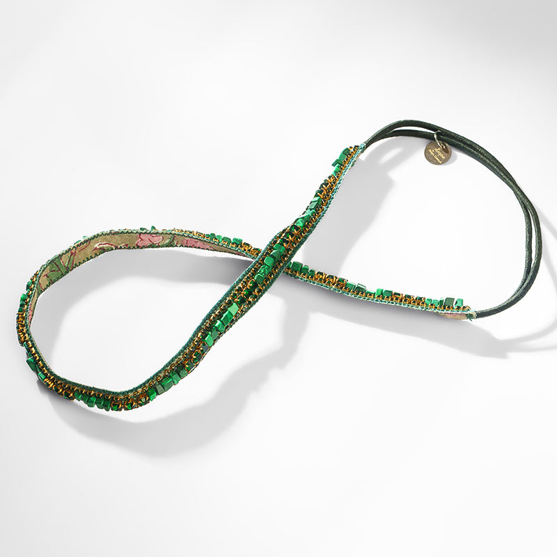 Deepa Gurnani Pret Eula Headband in Emerald 