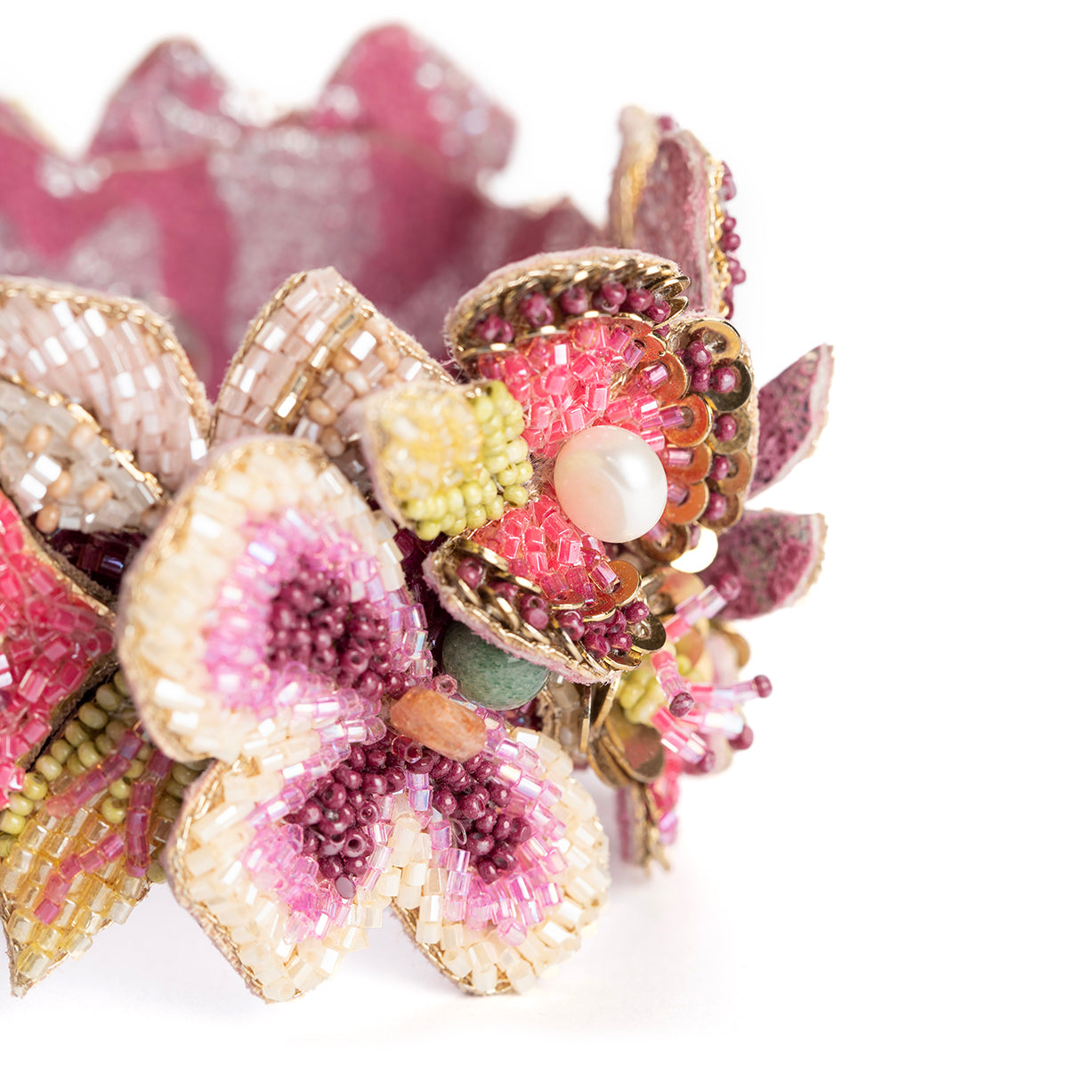 Deepa Gurnani Handmade Fuchsia Linden Cuff