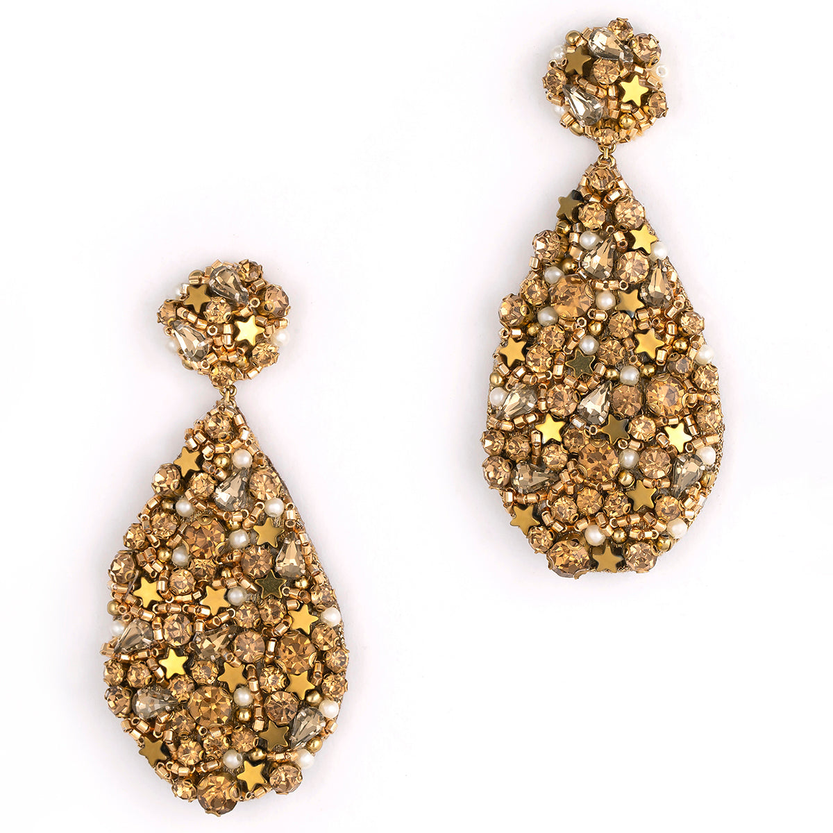 Deepa by Deepa Gurnani Handmade Magdaline Earrings in Gold