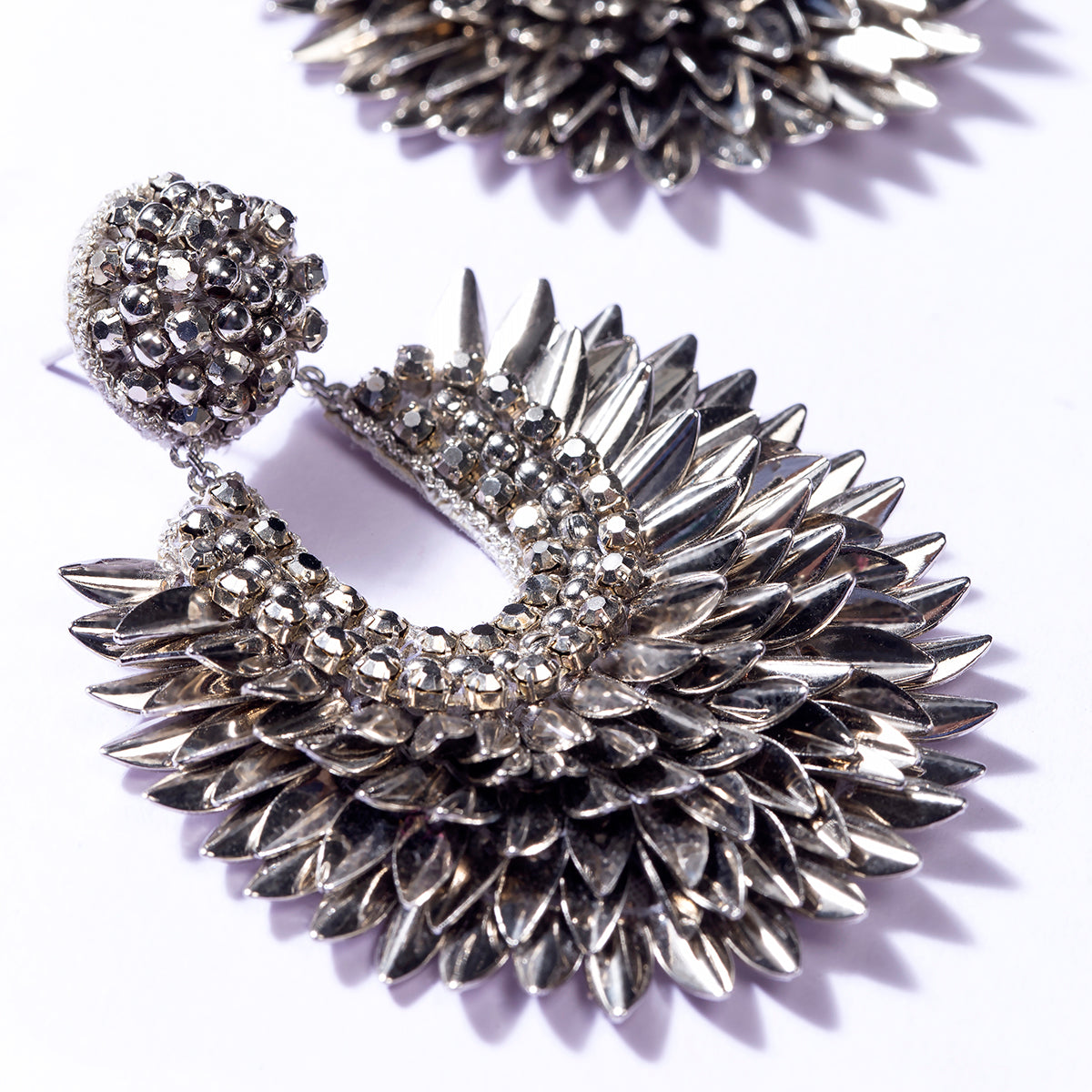 Handmade Deepa by Deepa Gurnani Posha Earrings in silver color