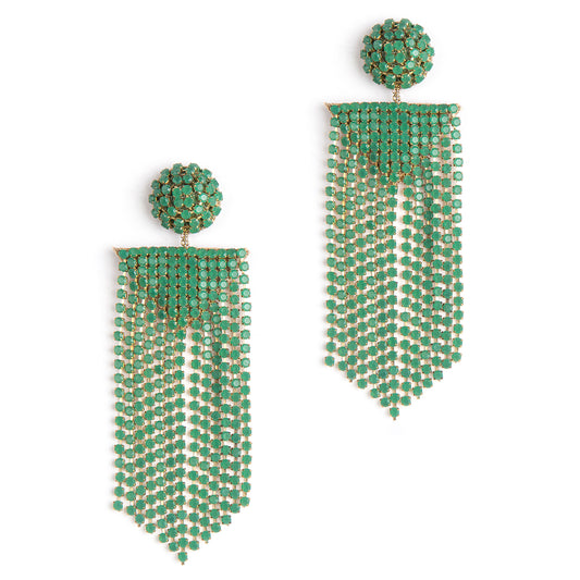 Deepa by Deepa Gurnani Handmade Green Fanning Earrings