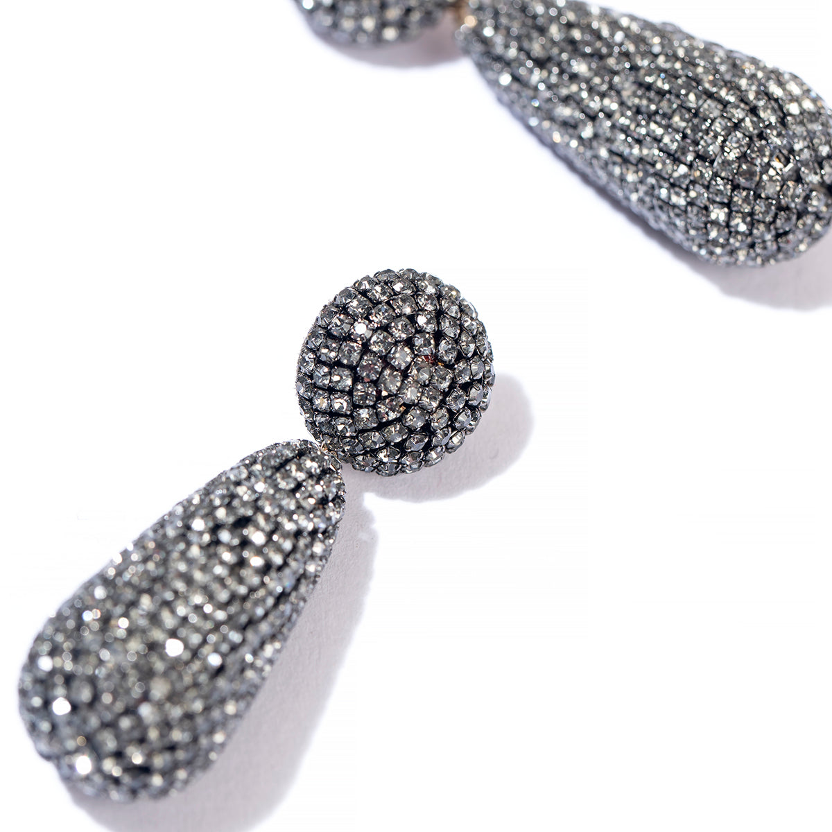 Deepa Gurnani Emely Earrings in Gunmetal colour