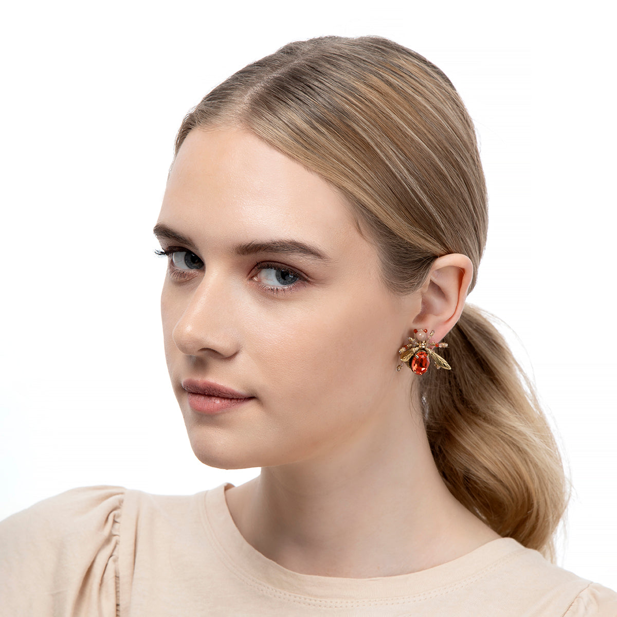 Deepa Gurnani Firefly Earrings in Rose colour