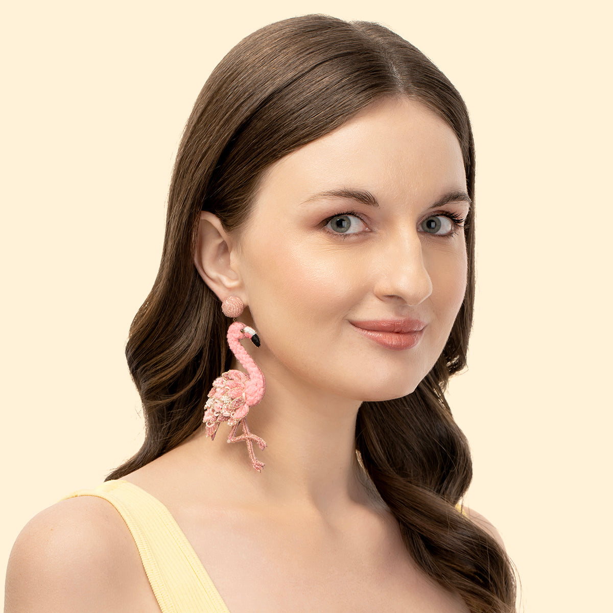 Deepa Gurnani Handmade Pink Flamingo Earrings