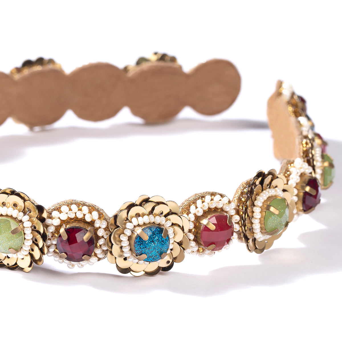 Glass crystal and sequin geometric Multi color Ruchika headband