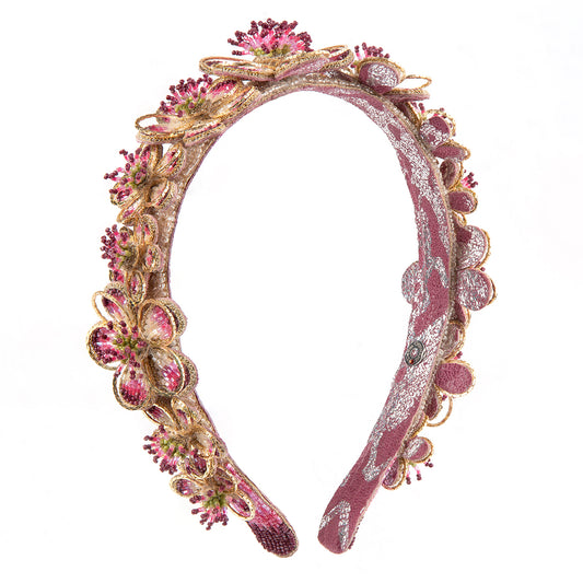 Deepa Gurnani Handmade Fuchsia Cleome Headband