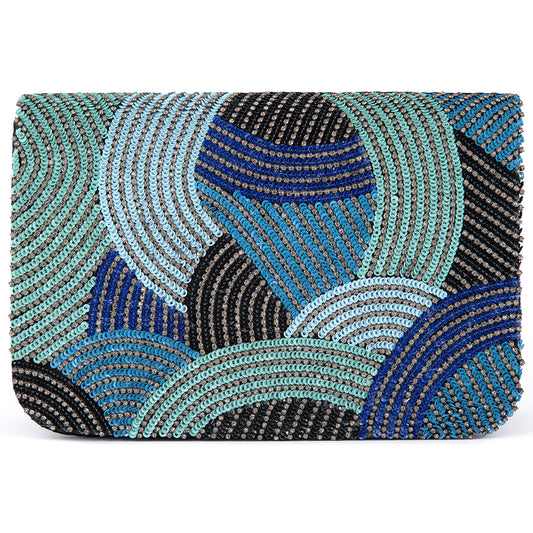 Deepa Gurnani Blue Honey Clutch