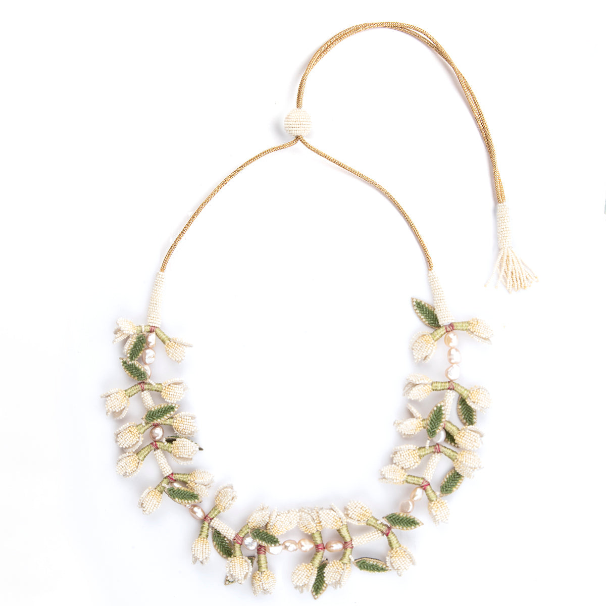 Deepa Gurnani Handmade Irena Necklace in ivory color
