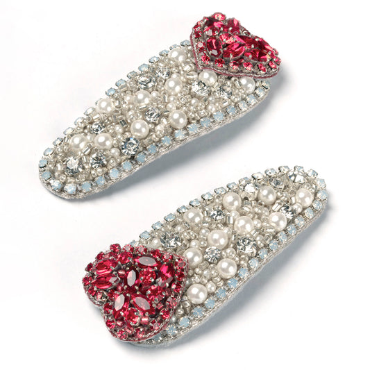 Deepa by Deepa Gurnani Handmade Red Ameera Clip Set